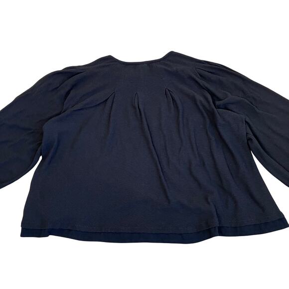 Free People Sz L Billie Ribbed Pleated Top with Blouson Sleeves - Picture 15 of 16